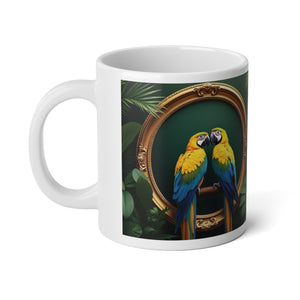 Copy of Jumbo Mug, 20oz, Framed Macaw Parrots | Tropical Coffee Cup