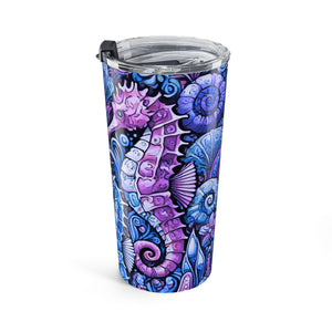 20oz Tumbler — Seahorse Trio Blue/Purple Travel Cup