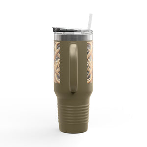 Insulated Travel Mug, 40oz / Beach Wicker - Perfect for Outdoor Adventures