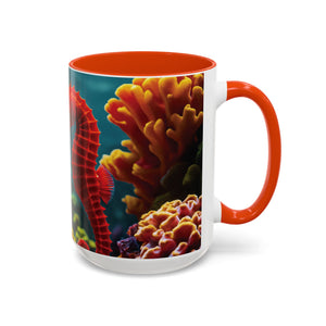 Black Coffee Mug ~ Seahorses in Love