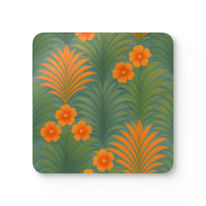 Coaster Set/4 - Sunrise Palms/Orange