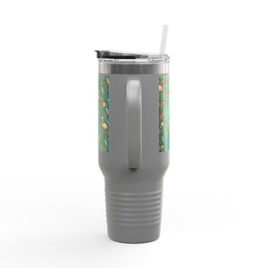 Flamingos and Parrots Insulated Travel Mug - 40oz - Perfect for Outdoor Adventures