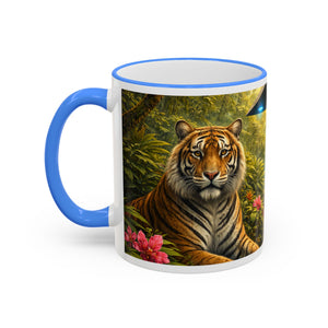 Accent Rim & Handle Mug — UFO & Tiger