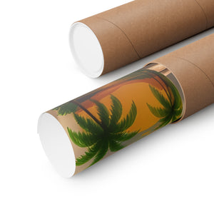 Tropical Beach Poster — Lulu the Parrot Matte Vertical Art Print