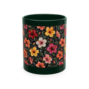 Hibiscus Garden Ceramic Mug — Vibrant Floral Coffee Cup
