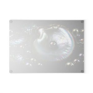 Glass Coffee Station Tray — Iridescent Black Pearl Oyster