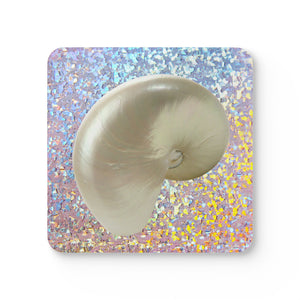 Coaster Set - Disco White Nautilus