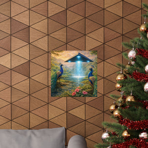 Sci‑Fi Wall Art/Poster ~ UFO and Peacocks