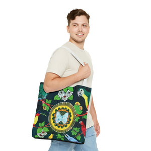Parrots & Real Butterfly Wings Tote Bag - 3 Sizes