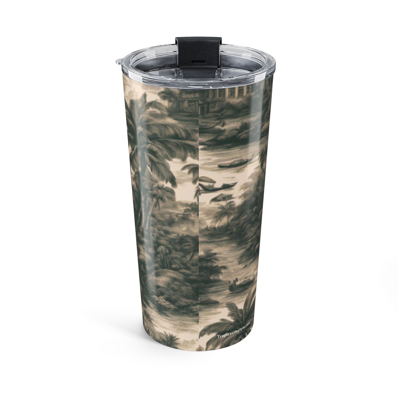 Tumbler 20oz -Tropical Toile, Black