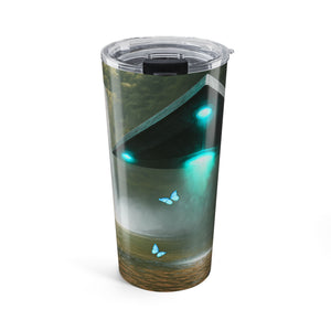 20oz Tumbler — UFO, Blue Butterflies & Rainbow Travel Cup