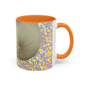 Colorful Mugs (11oz, 15oz), Disco White Nautilus Macro