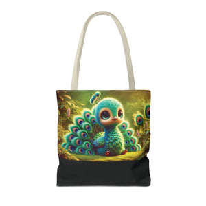 Baby Peacock/Black Trio Tote Bag - 3 Sizes