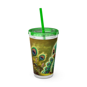 Tropical Tumbler with Straw | 16 oz: Baby Peacock