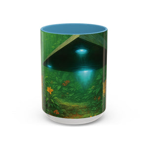 Accent Coffee Mug (11, 15oz), 8 Colors - UFO and Jaguars