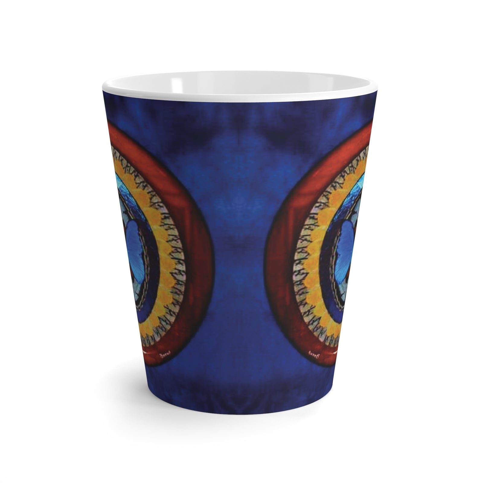Latte White Mug - Oval Real Butterfly Wing Art