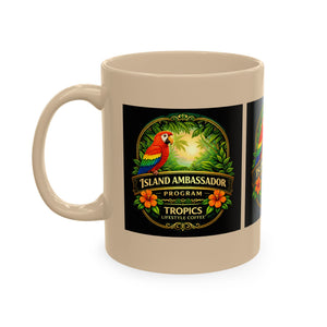 Tropical Parrot Coffee Mug — "Island Ambassador" Ceramic Cup