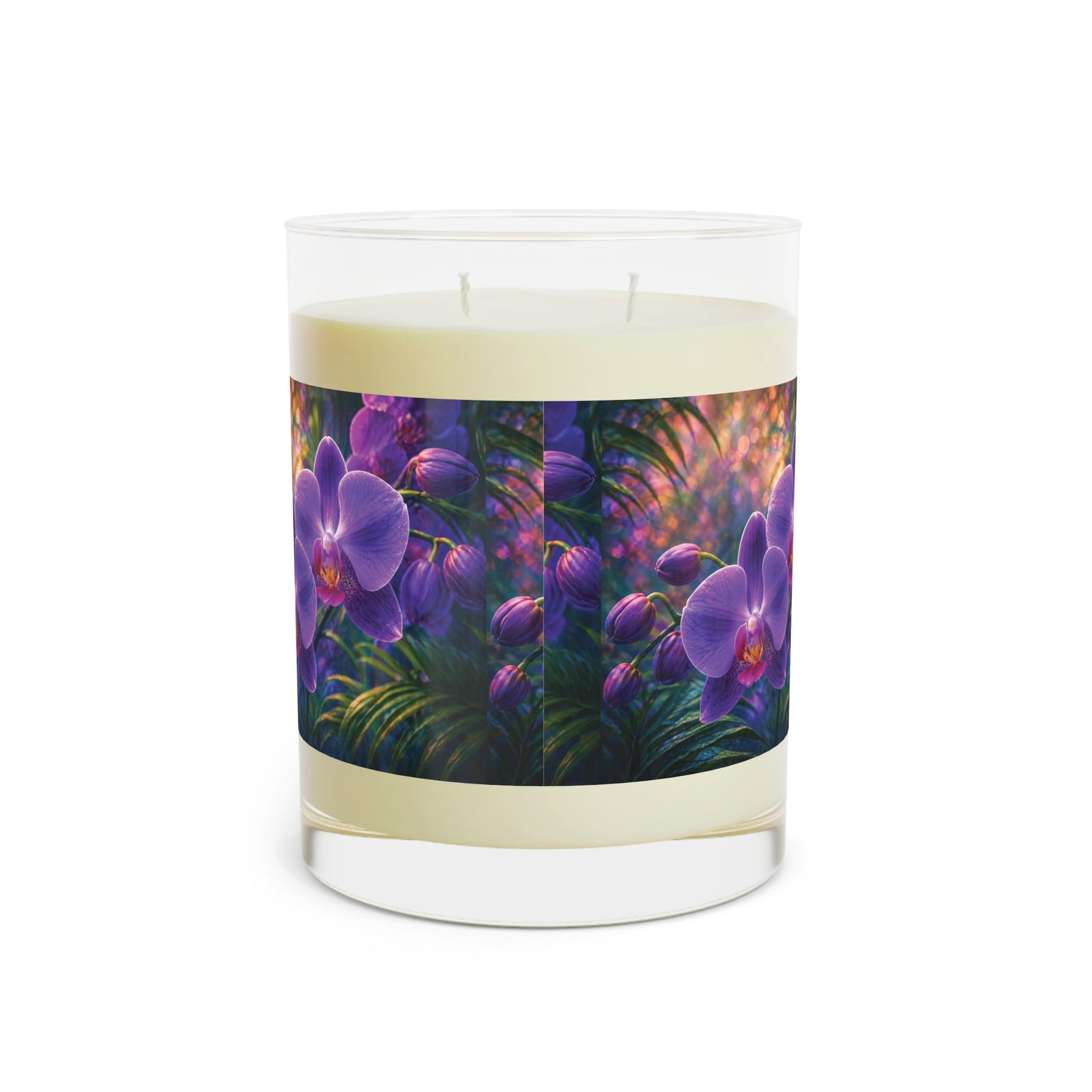 Twilight Orchid Garden Scented Candle — Floral 11oz Glass Jar