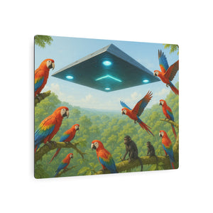Metal Art Sign/Wall Art — UFO & Parrots