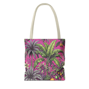 Tropical Fruit/Hot Pink Tote Bag - 3 Sizes
