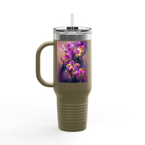 Fantasy Orchids Insulated Travel Mug - 40oz - Perfect for Outdoor Adventures