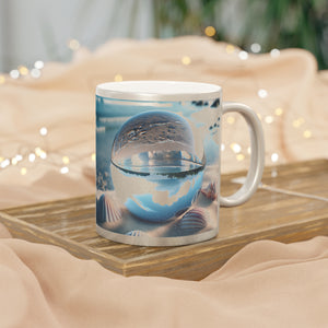 Ocean-Inspired Metallic Mug - Beach Illusion Ball