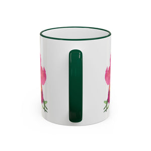 Accent Rim & Handle Mug – Pink Orchids