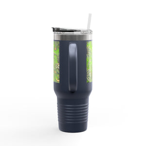 Insulated Travel Mug, 40oz / Tropical Fruit, Green - Perfect for Outdoor Adventures