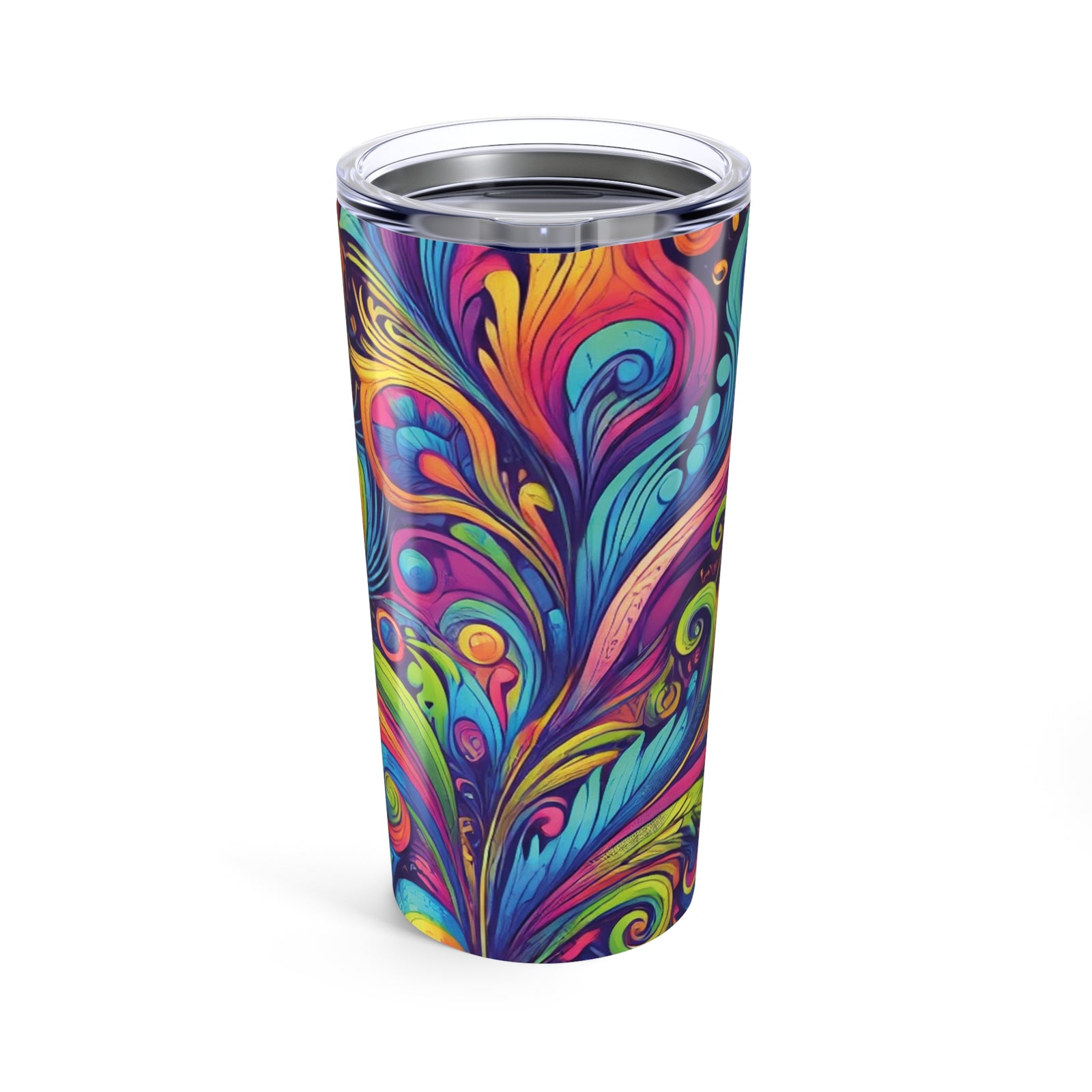 20oz Tropical Glossy Tumbler / Feather Currents Pop