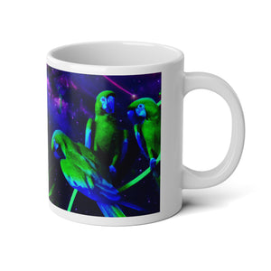 Jumbo Mug, 20oz, Galactic Parrots | Tropical Coffee Cup