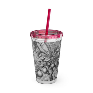 Tropical Tumbler with Straw | 16 oz: Tropical Fruit, Noir