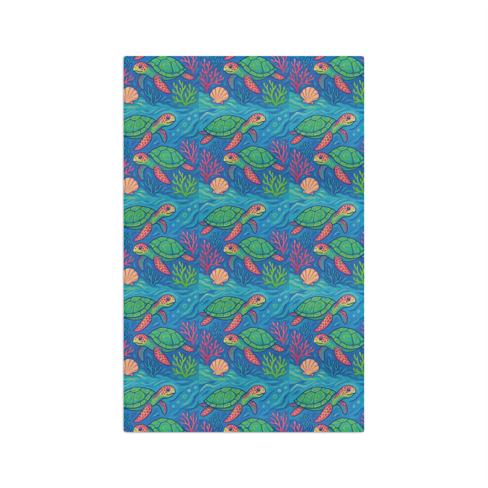 Microfiber Coffee/Tea Towel — Swimming Sea Turtles