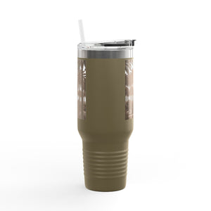 Woodcut Palms Insulated Travel Mug - 40oz - Perfect for Outdoor Adventures