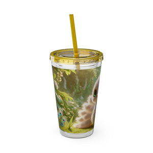 Tropical Tumbler with Straw | 16 oz: Baby White Peacock