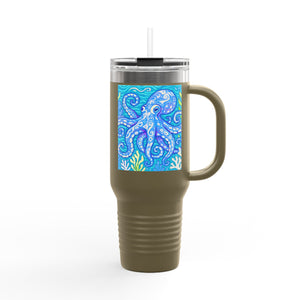 Kraken Joe/Blue Insulated Travel Mug - 40oz - Perfect for Outdoor Adventures