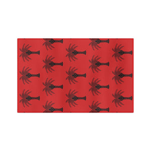 Tropical Microfiber Coffee/Tea Towel – Art Deco Palms, Red