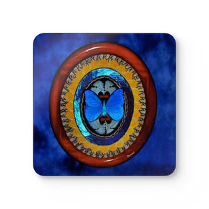 Coaster Set/4 - Oval Real Butterfly Wing Art