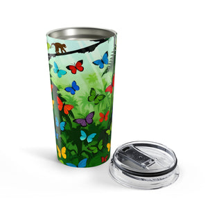20oz Tumbler ~ Jungle Butterfly Party Insulated Travel Mug