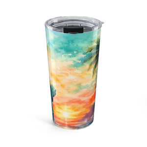 20oz Tumbler ~ Tropical Statue of Liberty Insulated Travel Cup