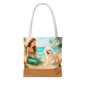 Puppy Ariel and Mermaid Tote Bag - 3 Sizes