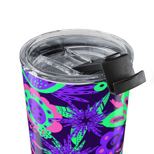20oz Tumbler — Neon Purple, Pink & Green Floral Travel Cup