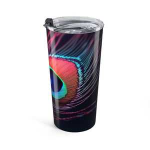 20oz Tumbler ~ Red Peacock Feather Insulated Travel Cup