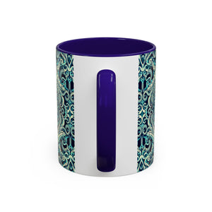 Accent Color Coffee Mug, Many Colors - 11oz & 15oz / Twisted Aqua Octopus