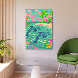 Metal Art Sign/Wall Decor — Jumping Dolphins