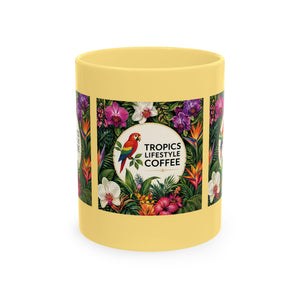 Tropical Coffee Mug, 11 oz — Ceramic Tropics Lifestyle Coffee Colorful Logo