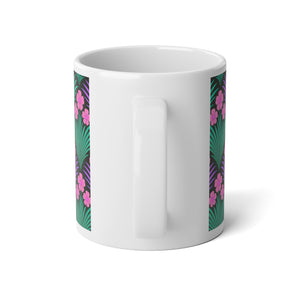Jumbo Mug, 20oz, Midnight Hibiscus Deco Pink | Tropical Coffee Cup