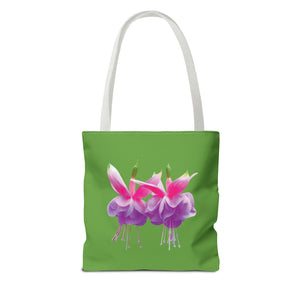 Tropical Real Two Fuchsias/Green Tote Bag - 3 Sizes