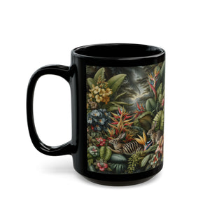 Black Coffee Mug - Rabbit Outing