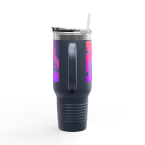 Insulated Travel Mug, 40oz / Palm Glow Pop - Perfect for Outdoor Adventures