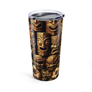 20oz Tropical Glossy Tumbler / Tiki Totem Faces
